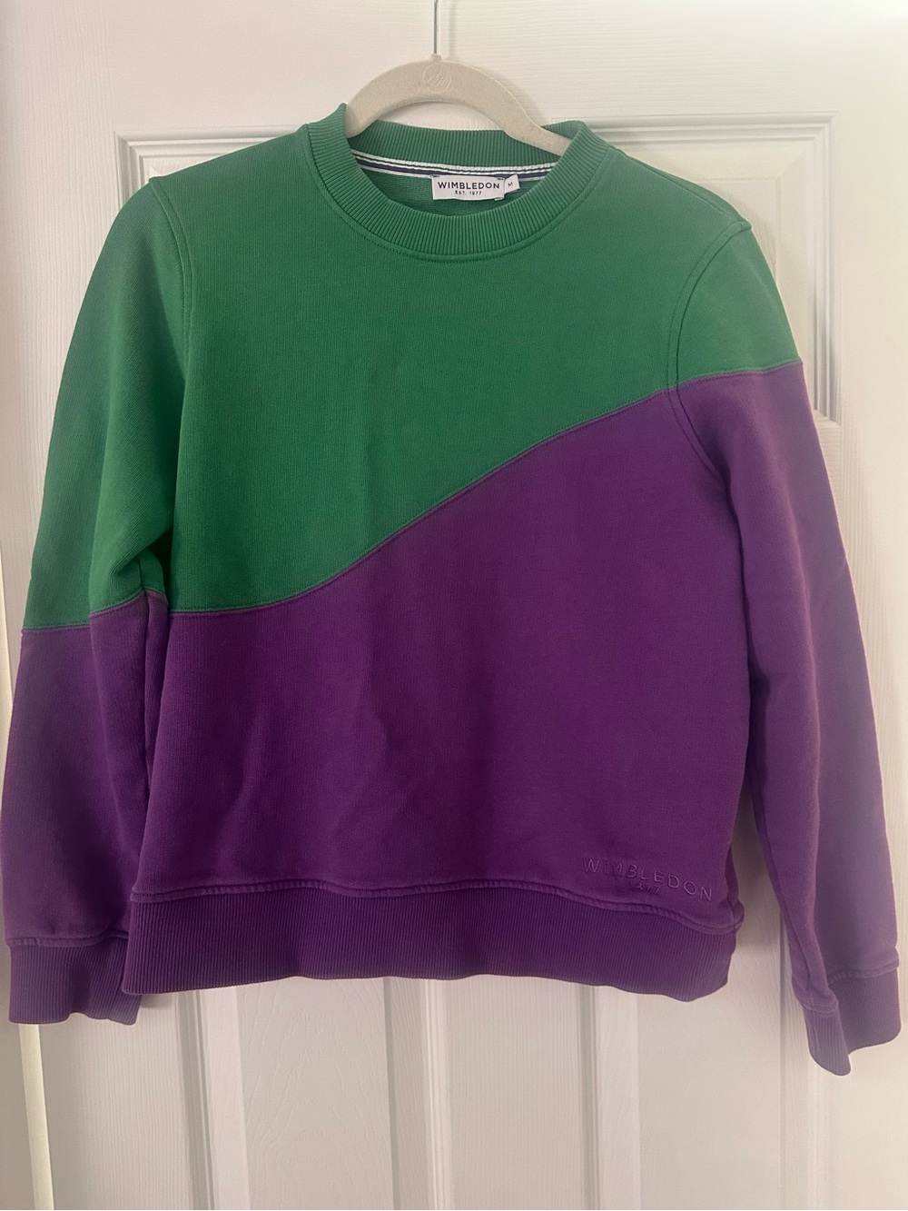 Wimbledon sweatshirt purple green size M!